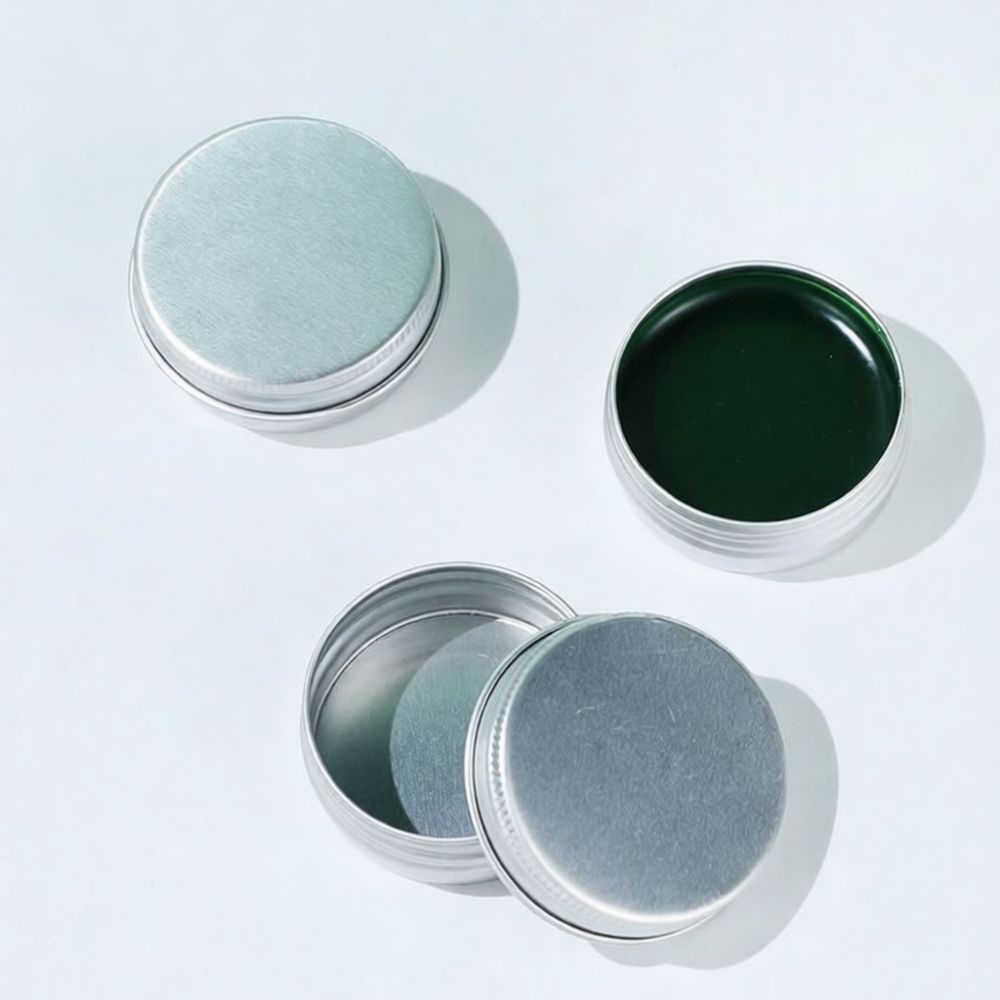 Tin Container Lid - Pot à crème rond en aluminium
